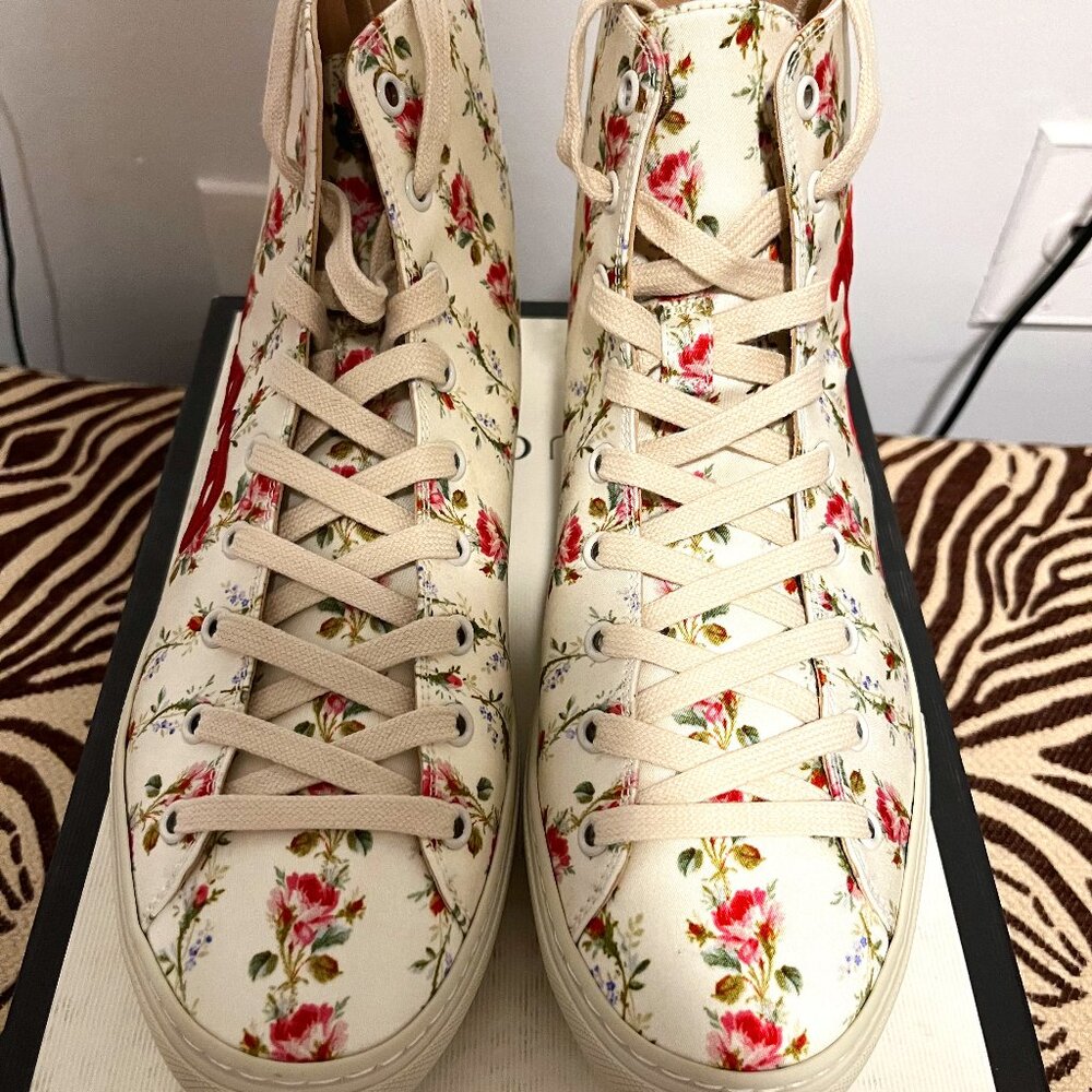 Gucci floral high top sneakers